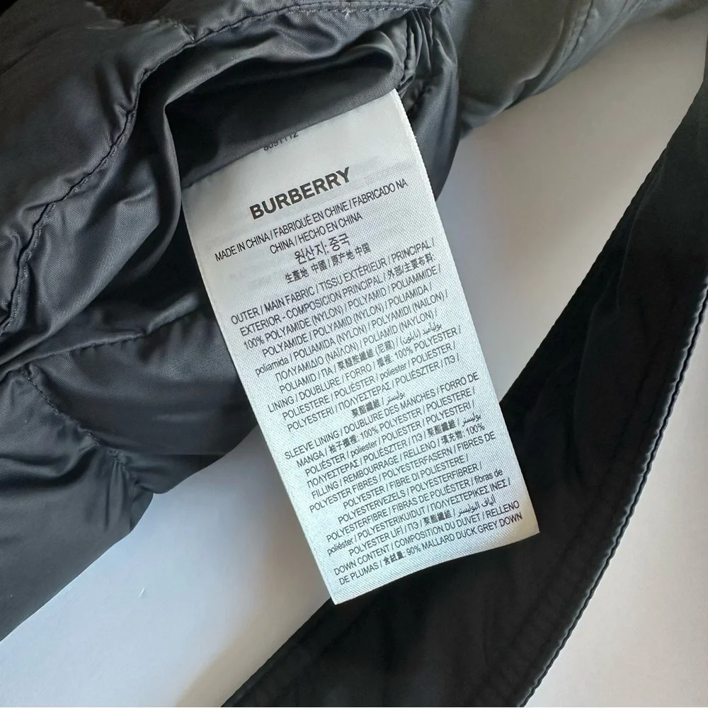 Burberry Witley Down Quilted Jacket Black Coat - Picture 7 of 9